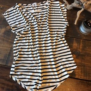 Black and cream striped shirt
